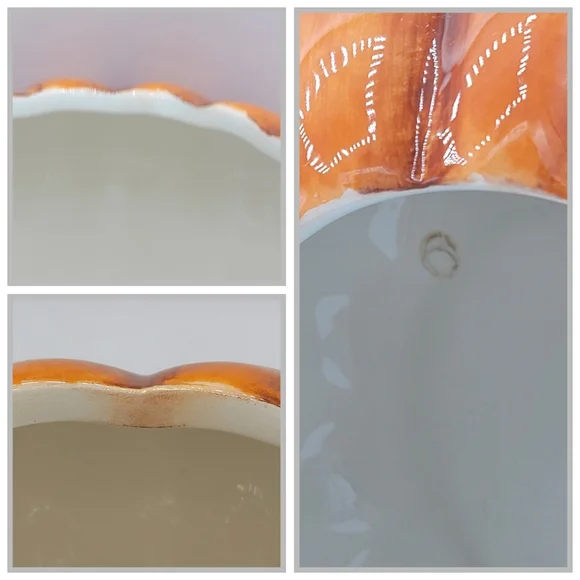 Ceramic Pumpkin Bowls Set of 2 Fall Harvest Halloween Candy Dish Centerpiece Dec - Picture 5 of 16